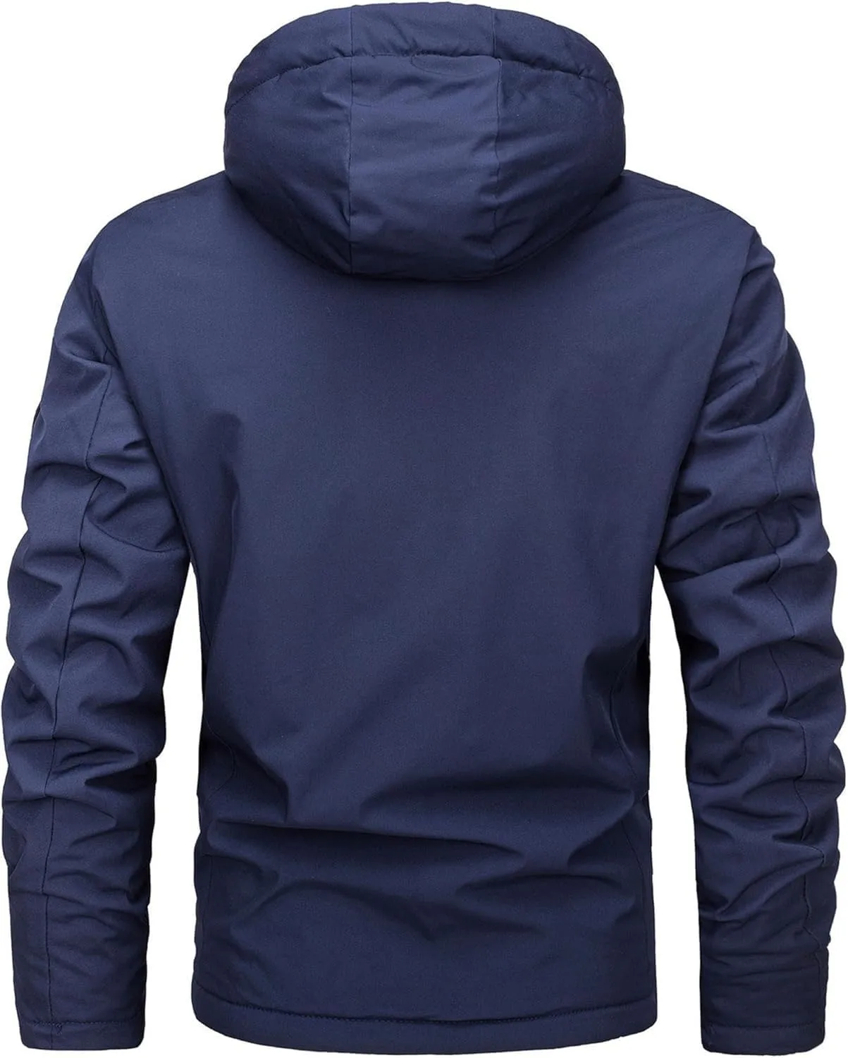 Men's Waterproof Rain Jacket Hooded Windbreaker Lightweight Loose Fit Coat with Pockets