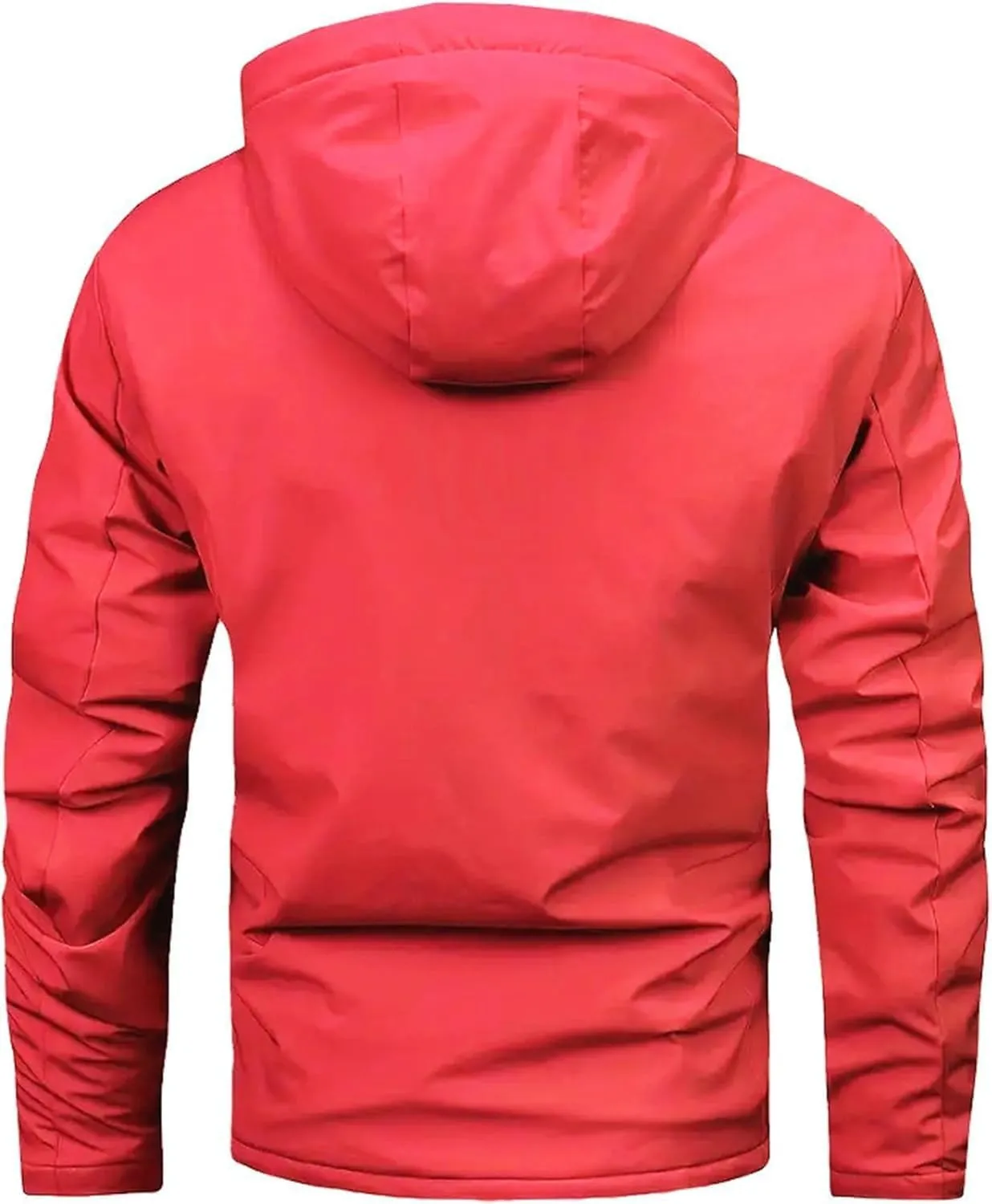 Men's Waterproof Rain Jacket Hooded Windbreaker Lightweight Loose Fit Coat with Pockets