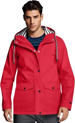 Men's Waterproof Windbreaker - Lightweight Hiking Jacket with Adjustable Hood