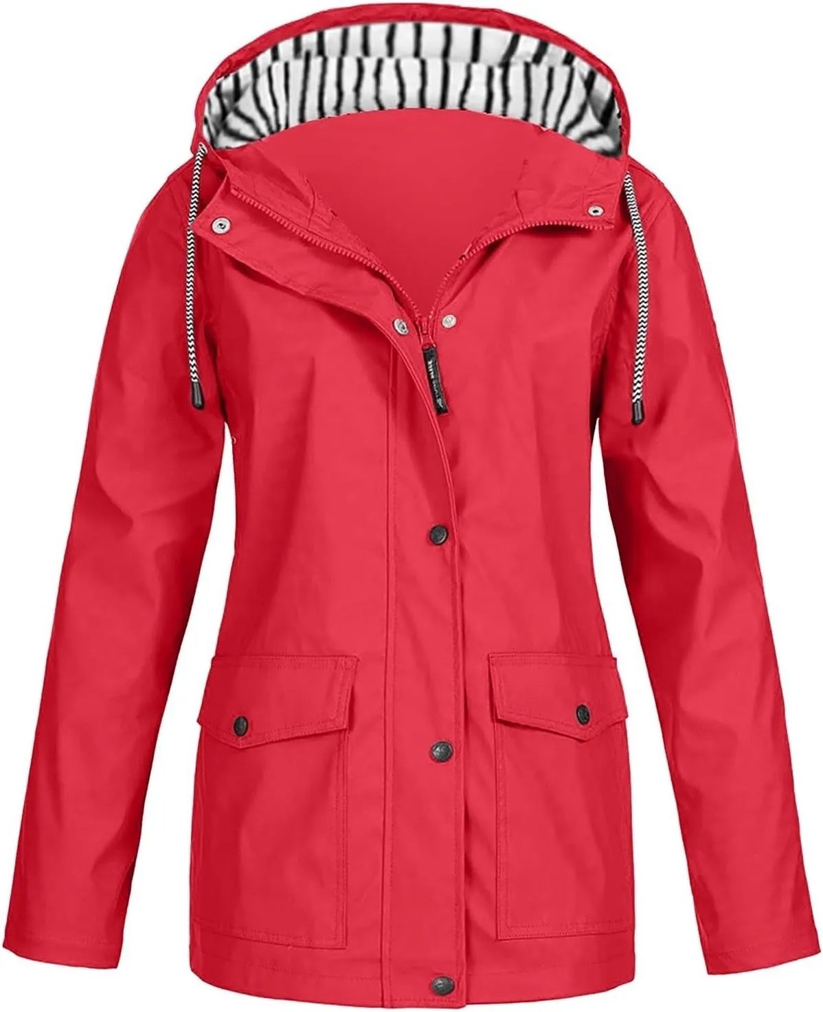 Men's Waterproof Windbreaker - Lightweight Hiking Jacket with Adjustable Hood