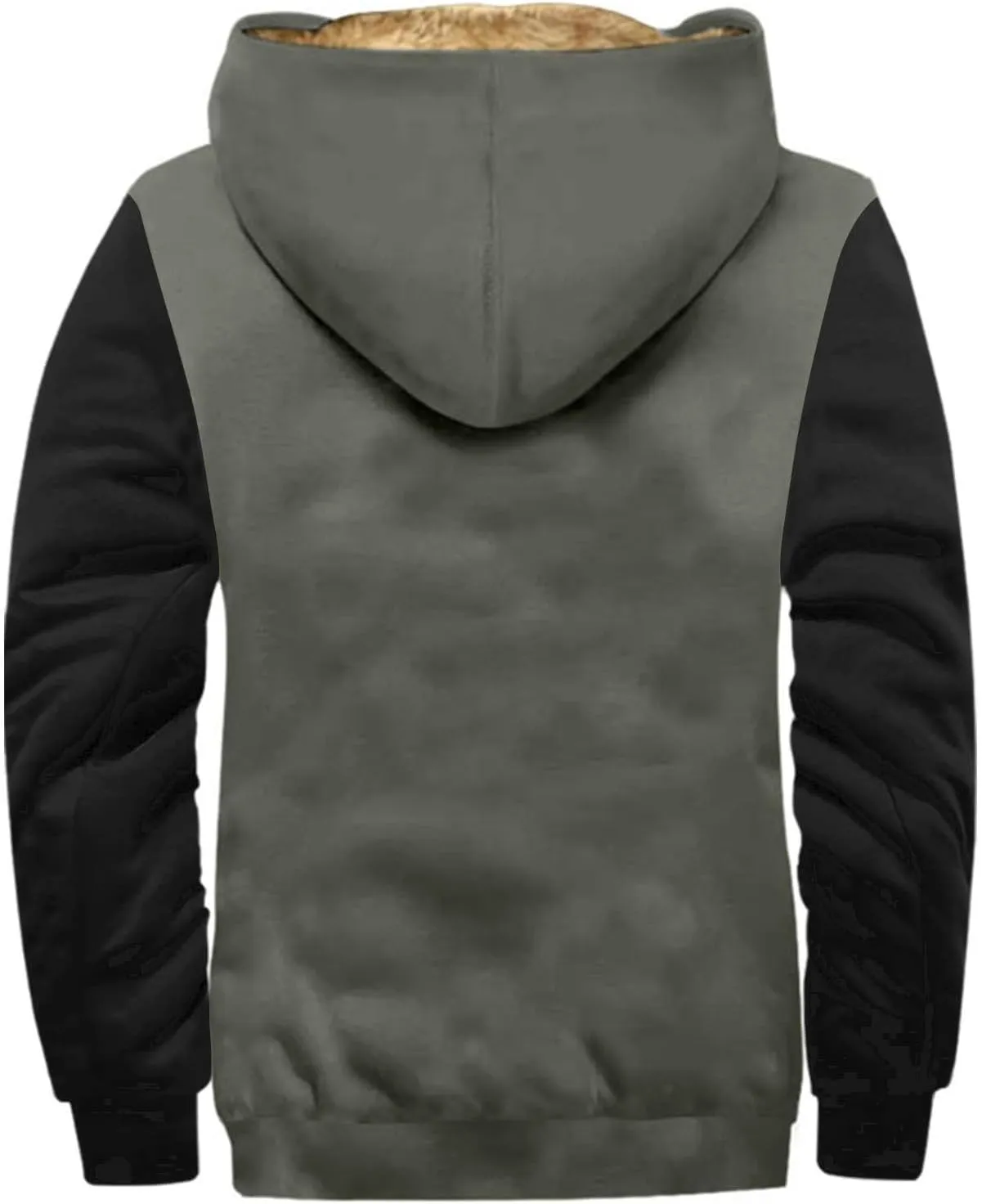 Mens Winter Coat Sherpa Lined Hoodie Jackets Zip Up Long Sleeve Heavyweight Sweatshirt Warm Fleece Jacket, S-5XL