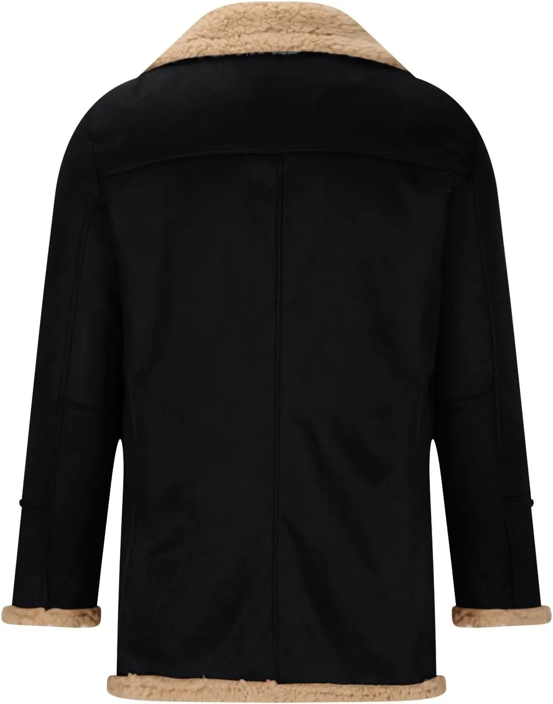 Men's Winter Jacket Fleece Lined Sherpa Jacket Warm Trucker Coat Thicken Overcoat Fashion Bomber Jacket Pea Coat