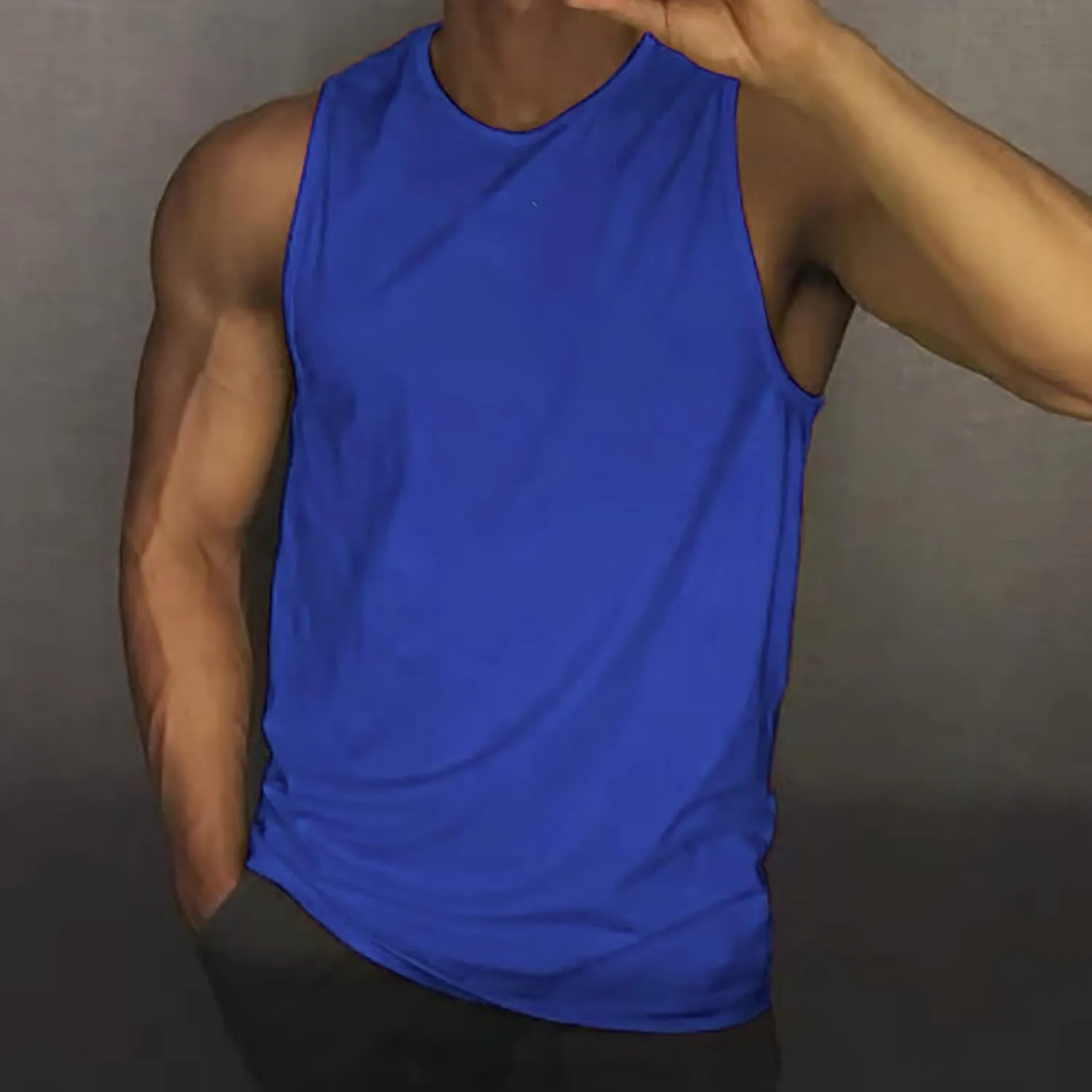 Men's Workout Tank Top Muscle Athletic Quick Dry Sleeveless Fitness T Shirts Stretch Bodybuilding Gym Undershirts
