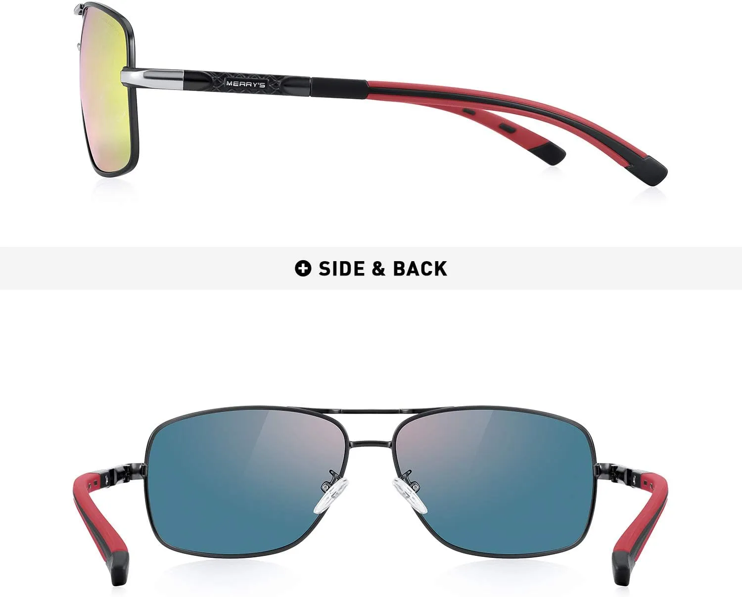 MERRY'S HOT Fashion Driving Polarized Sunglasses for Men Square 45mm glasses S8714