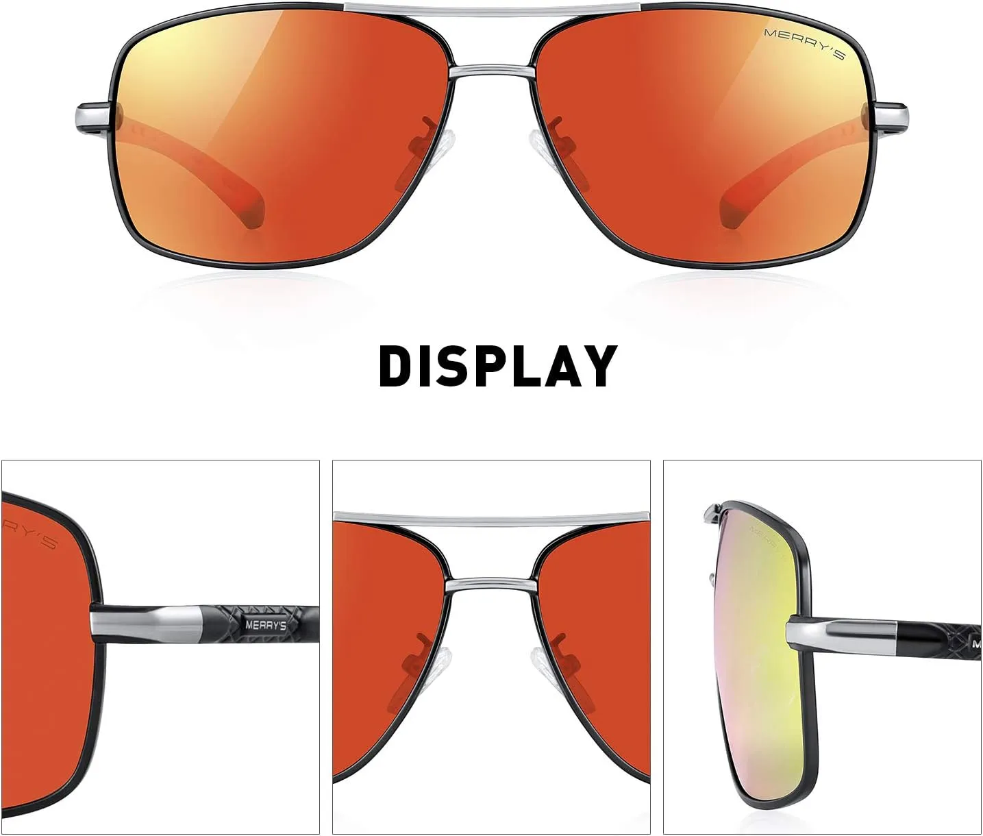 MERRY'S HOT Fashion Driving Polarized Sunglasses for Men Square 45mm glasses S8714