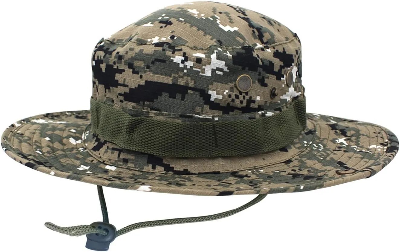 Military Tactical Boonie Hats for Men Women Camo Visor Bucket Hats Outdoor Hunting Fishing Caps Casual Safari Sun Hat