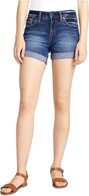 niuwa High Waisted Denim Shorts for Women Rolled Hem Short Jeans Summer Ripped Jeans with Pockets (Blue, S)