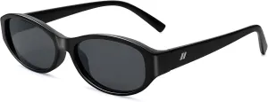 NULOOQ Retro Narrow Oval Sunglasses for Women 90s Trendy Vintage Small Cat Eye Sun Glasses