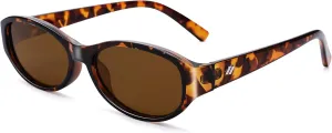 NULOOQ Retro Narrow Oval Sunglasses for Women 90s Trendy Vintage Small Cat Eye Sun Glasses