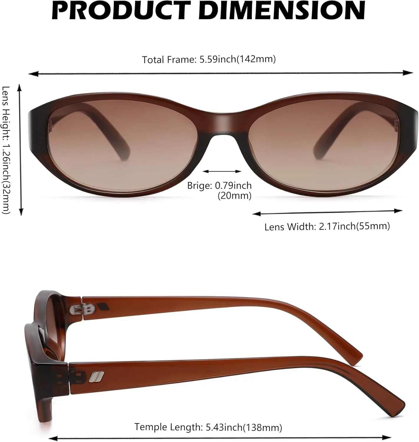 NULOOQ Retro Narrow Oval Sunglasses for Women 90s Trendy Vintage Small Cat Eye Sun Glasses