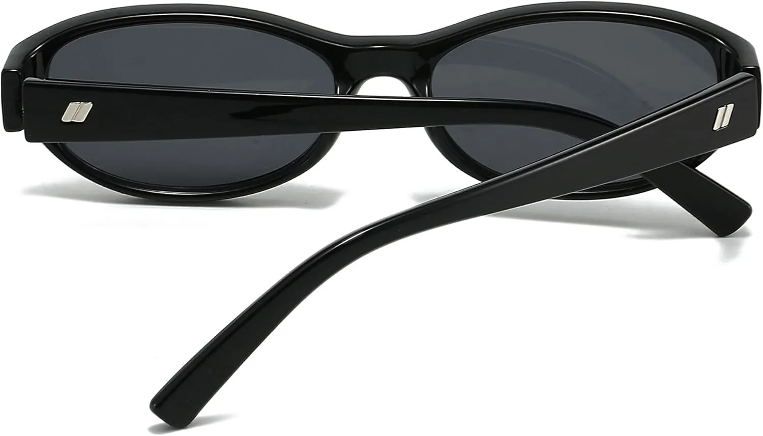 NULOOQ Retro Narrow Oval Sunglasses for Women 90s Trendy Vintage Small Cat Eye Sun Glasses