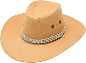 olesa Women Men Cowgirl Hat with Feather Western Hat Halloween Cowboy Hat for Women Girl Western Party