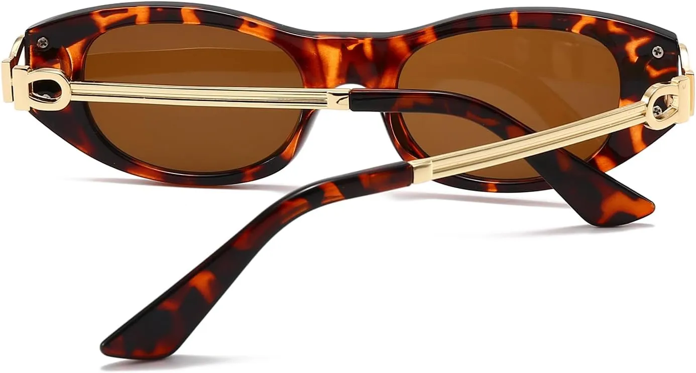 Oval Cat Eye Sunglasses Women Men Retro Small Cute Trendy Sunglasses 90s Vintage Shades