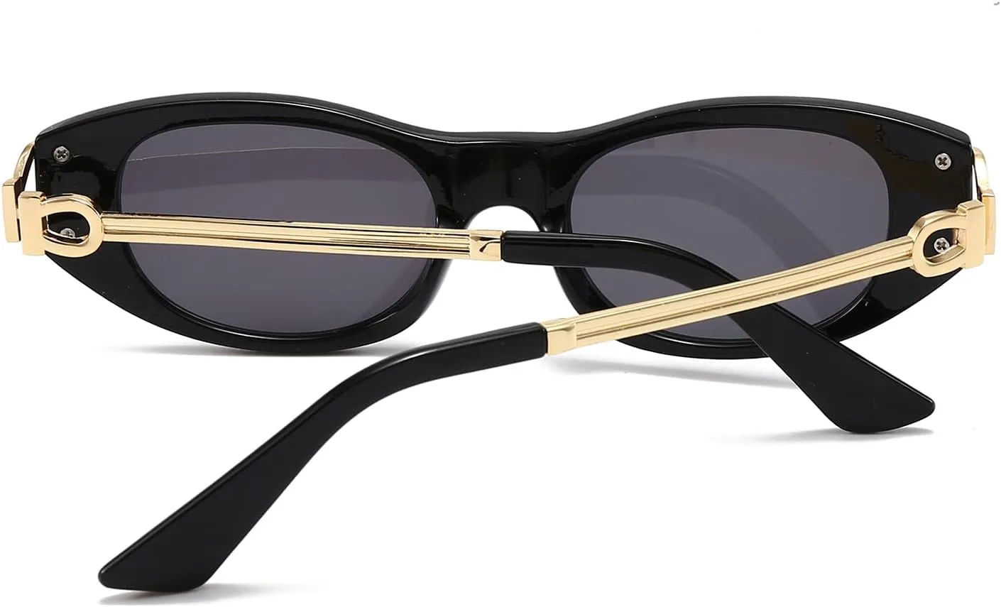 Oval Cat Eye Sunglasses Women Men Retro Small Cute Trendy Sunglasses 90s Vintage Shades