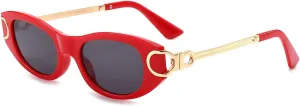 Oval Cat Eye Sunglasses Women Men Retro Small Cute Trendy Sunglasses 90s Vintage Shades