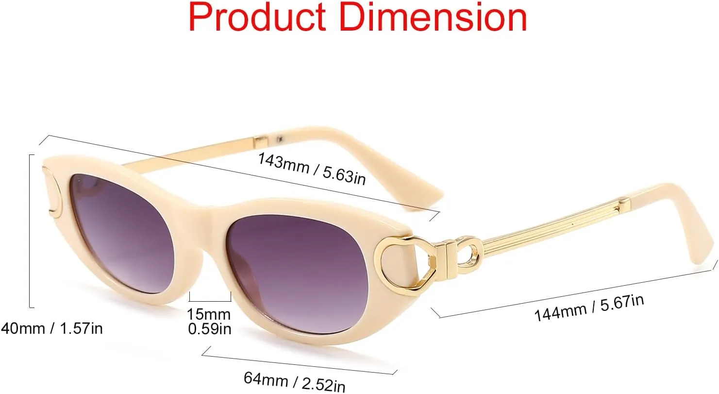 Oval Cat Eye Sunglasses Women Men Retro Small Cute Trendy Sunglasses 90s Vintage Shades