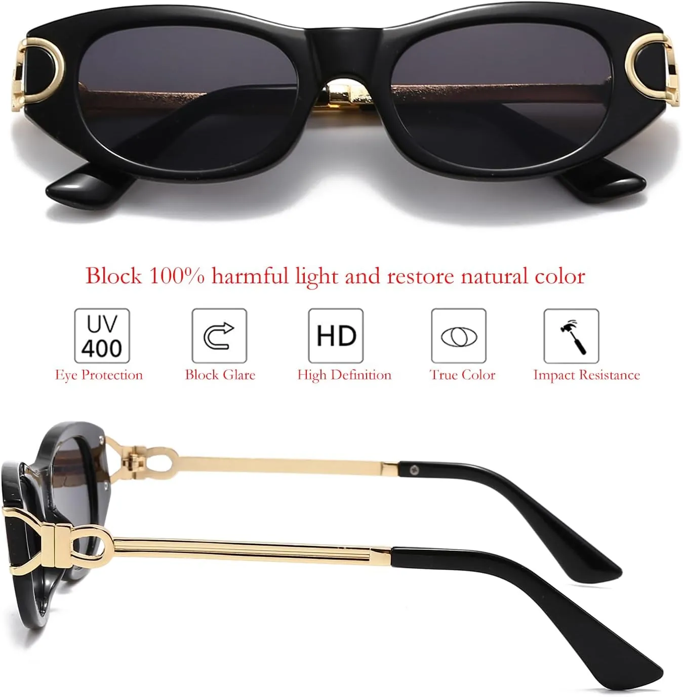 Oval Cat Eye Sunglasses Women Men Retro Small Cute Trendy Sunglasses 90s Vintage Shades