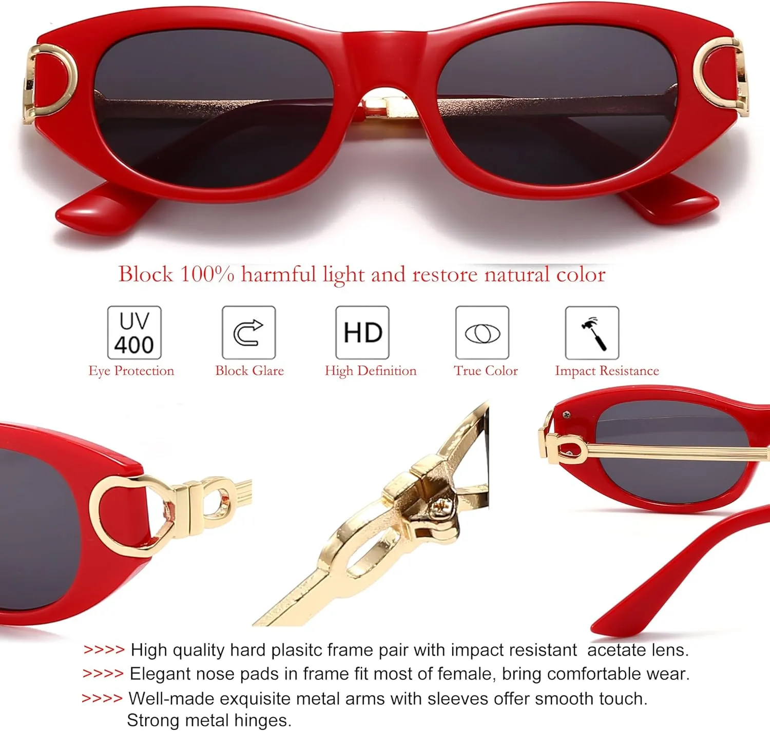 Oval Cat Eye Sunglasses Women Men Retro Small Cute Trendy Sunglasses 90s Vintage Shades