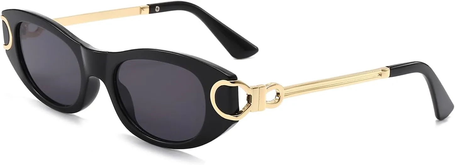 Oval Cat Eye Sunglasses Women Men Retro Small Cute Trendy Sunglasses 90s Vintage Shades