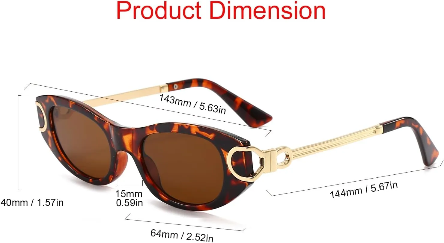 Oval Cat Eye Sunglasses Women Men Retro Small Cute Trendy Sunglasses 90s Vintage Shades