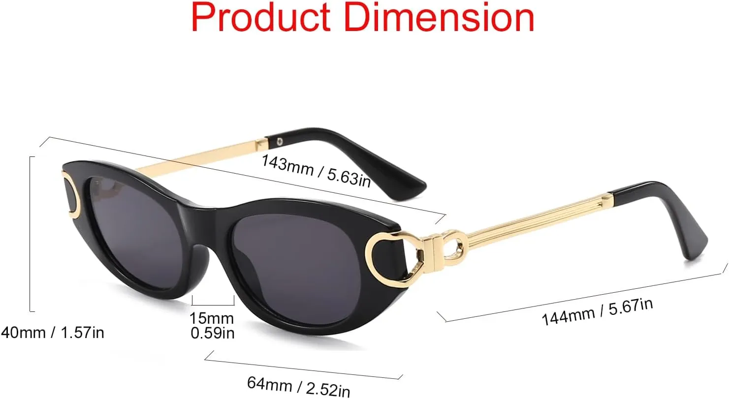 Oval Cat Eye Sunglasses Women Men Retro Small Cute Trendy Sunglasses 90s Vintage Shades