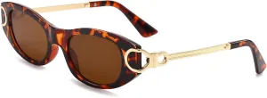 Oval Cat Eye Sunglasses Women Men Retro Small Cute Trendy Sunglasses 90s Vintage Shades
