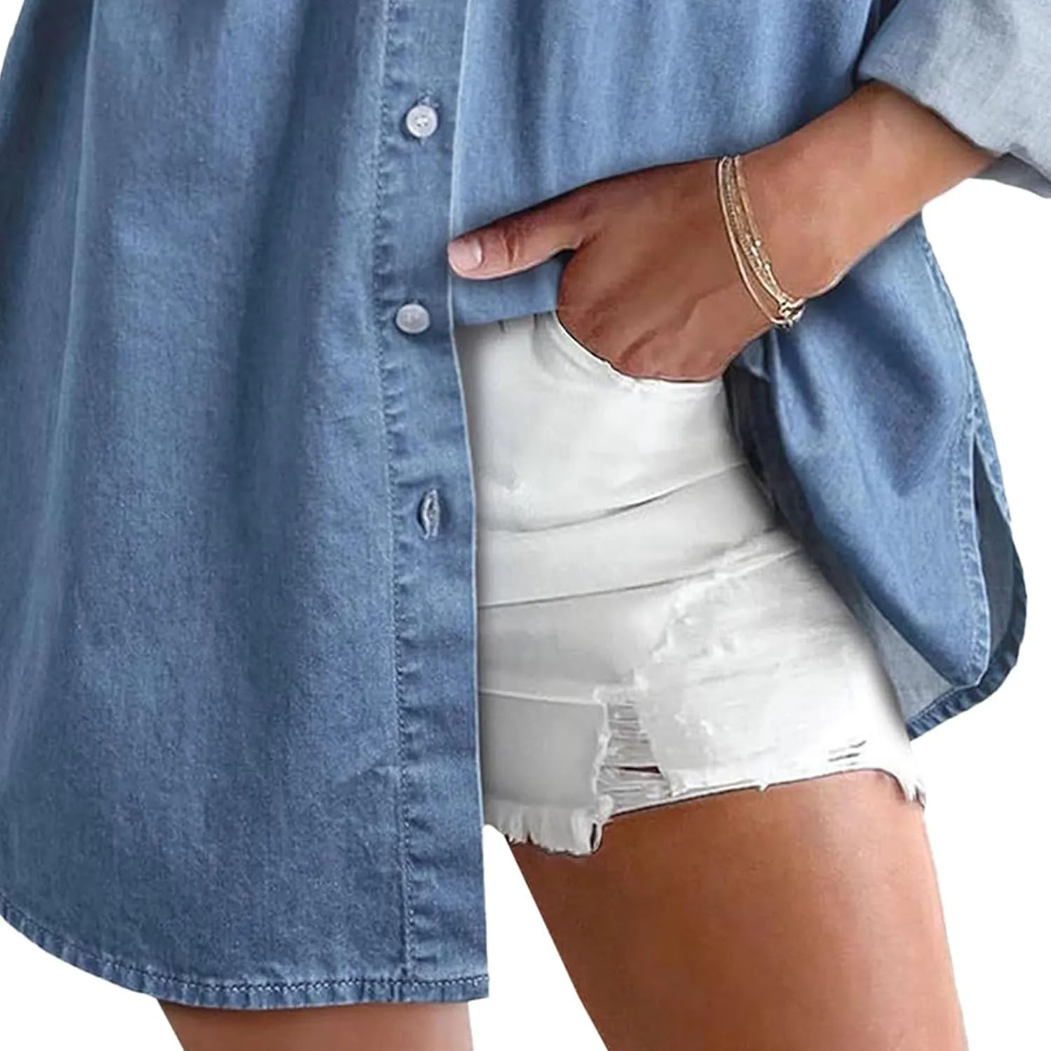 Oversized Button Up Shirts for Womens Jean Shirts for Women Denim Women Denim Button Down Blouse