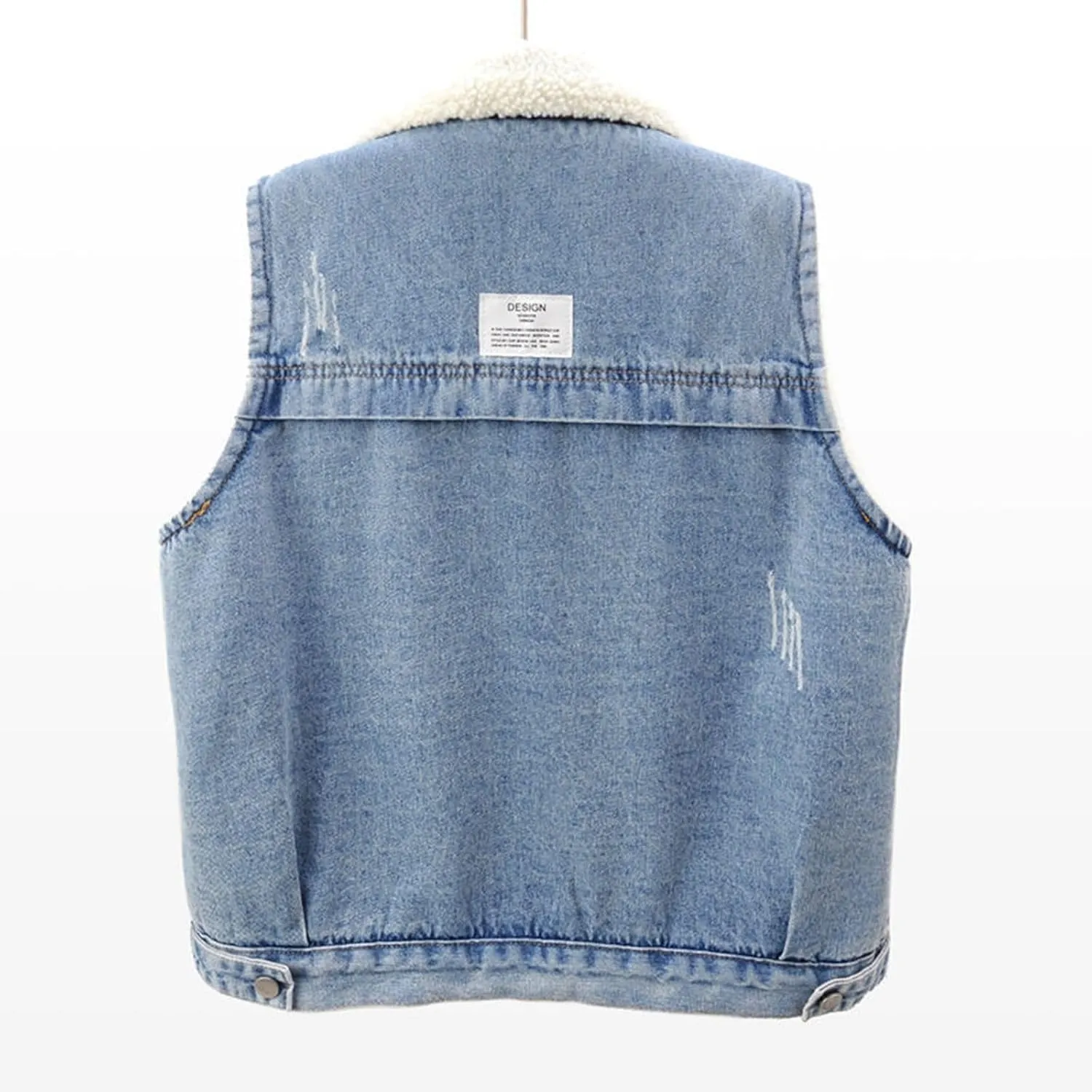 Oversized Denim Vest For Women Jackets Trendy Jeans Classic Sleeveless Distressed Vest Oversized Boyfriend Outerwear