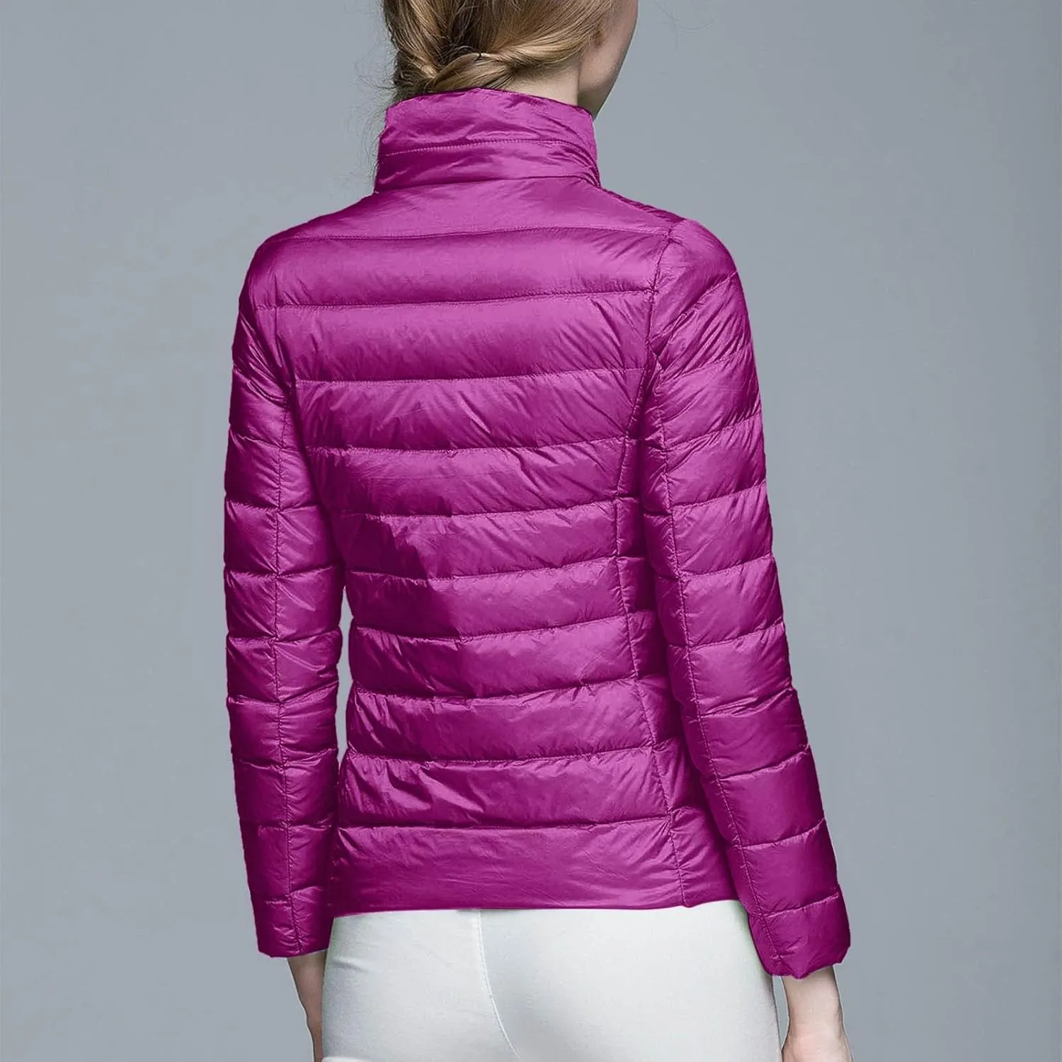 Packable Puffer Jacket Women Lightweight Short down Jackets Winter Trendy Hooded Bubble Coat Light Puffer Jackets