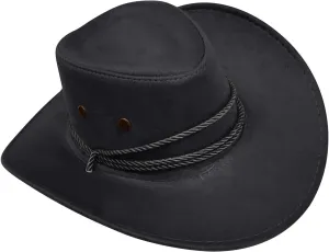 Panama Hat Men Women Wide Brim UV Protection UPF 50  Caps Adjustable Cowboy Hats with Chin Cord Retro Felt Caps Womens Mens