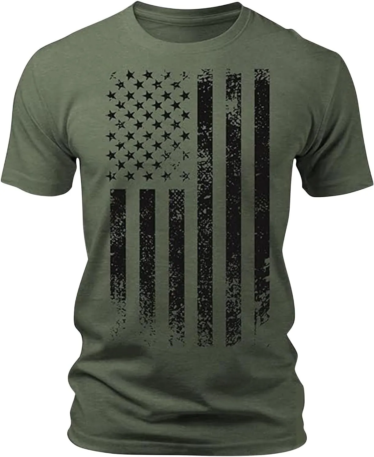 Patriotic Performance Polo Tees - Moisture-Control 4th of July Golf Shirts with Subtle Flag Embroidery, UV Protection Sunwear