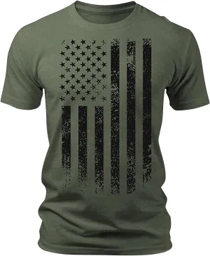 Patriotic Performance Polo Tees - Moisture-Control 4th of July Golf Shirts with Subtle Flag Embroidery, UV Protection Sunwear