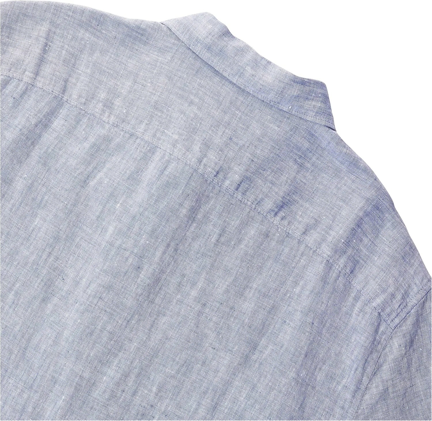 Perry Ellis Men's 100% Linen Short Sleeve Button-Down Shirt, Regular Fit (Sizes S-5X)