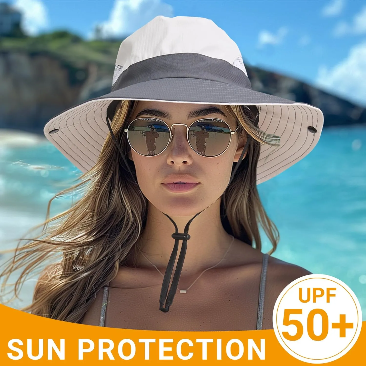 PFFY Sun Bucket Hats for Women Men UV Protection Wide Brim Fishing Hat Beach Outdoor Essentials