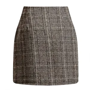 Plaid Skirts for Women Mini Skirts 2025 Aline High Waisted Short Sweater Skirt Pencil Skirt Knee Length