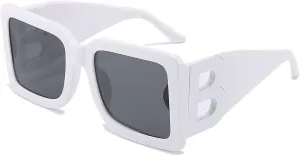 PORADAY Fashion Large Square Sunglasses for Women Men Trendy Black Thick Frame Luxury Designer Sun Glasses Modern Big Frame