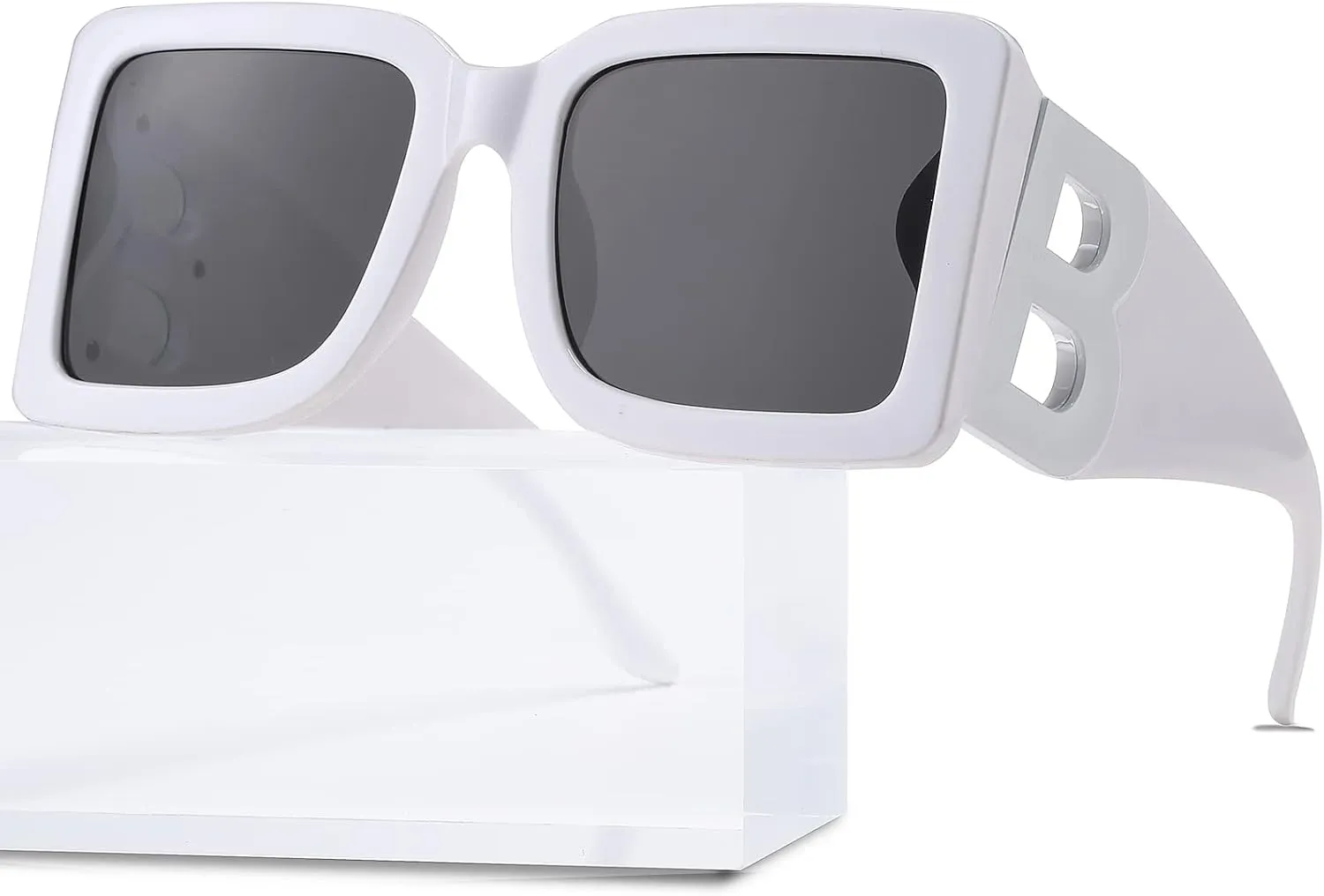 PORADAY Fashion Large Square Sunglasses for Women Men Trendy Black Thick Frame Luxury Designer Sun Glasses Modern Big Frame