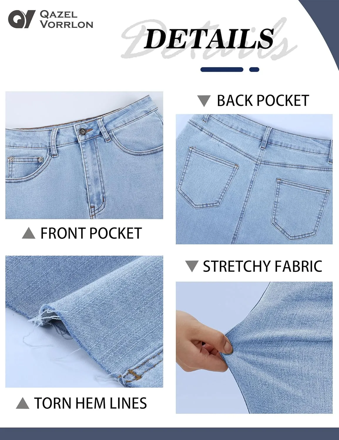 Qazel Vorrlon Long Denim Skirts for Women High Waisted A Line Jean Skirt Stretchy Denim Maxi Skirt 2023 Trendy Y2K