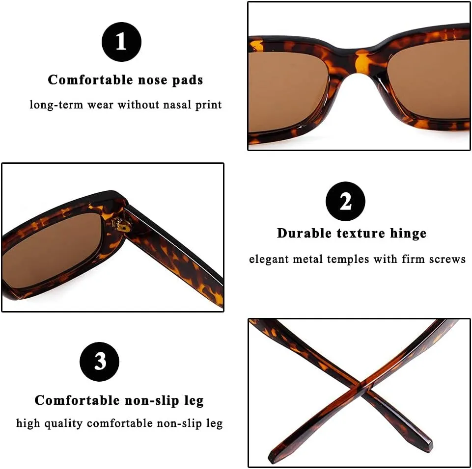 Rectangle Sunglasses for Women Men Vintage Square 90s Sunglasses Trendy Square Glasses