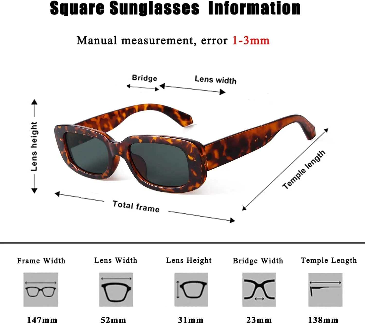 Rectangle Sunglasses for Women Men Vintage Square 90s Sunglasses Trendy Square Glasses