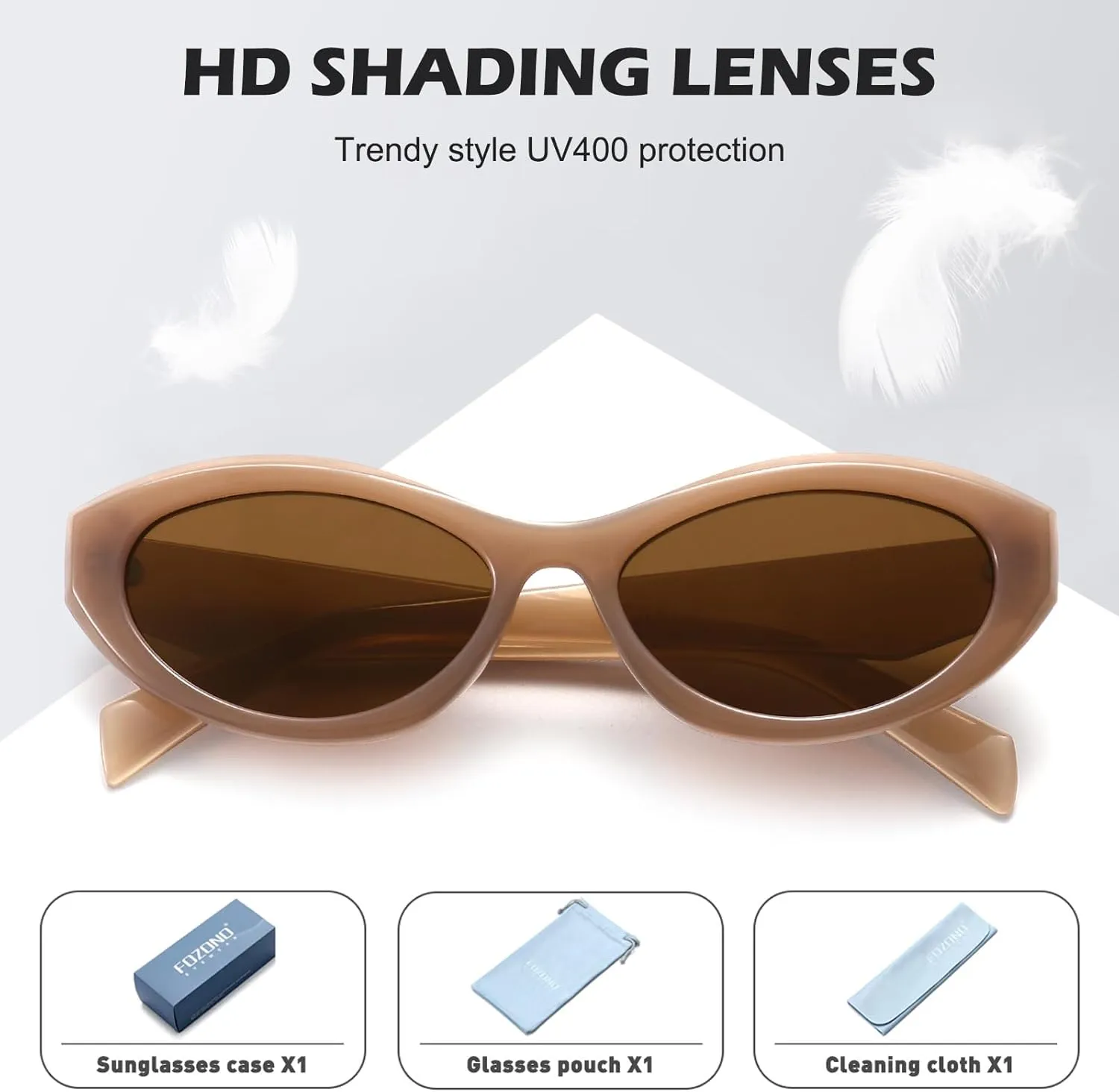 Retro Narrow Oval Sunglasses for Women Cat Eye 90s Sunnies Small Chic Shade Trendy UV Protection Sun Glasses FZN816