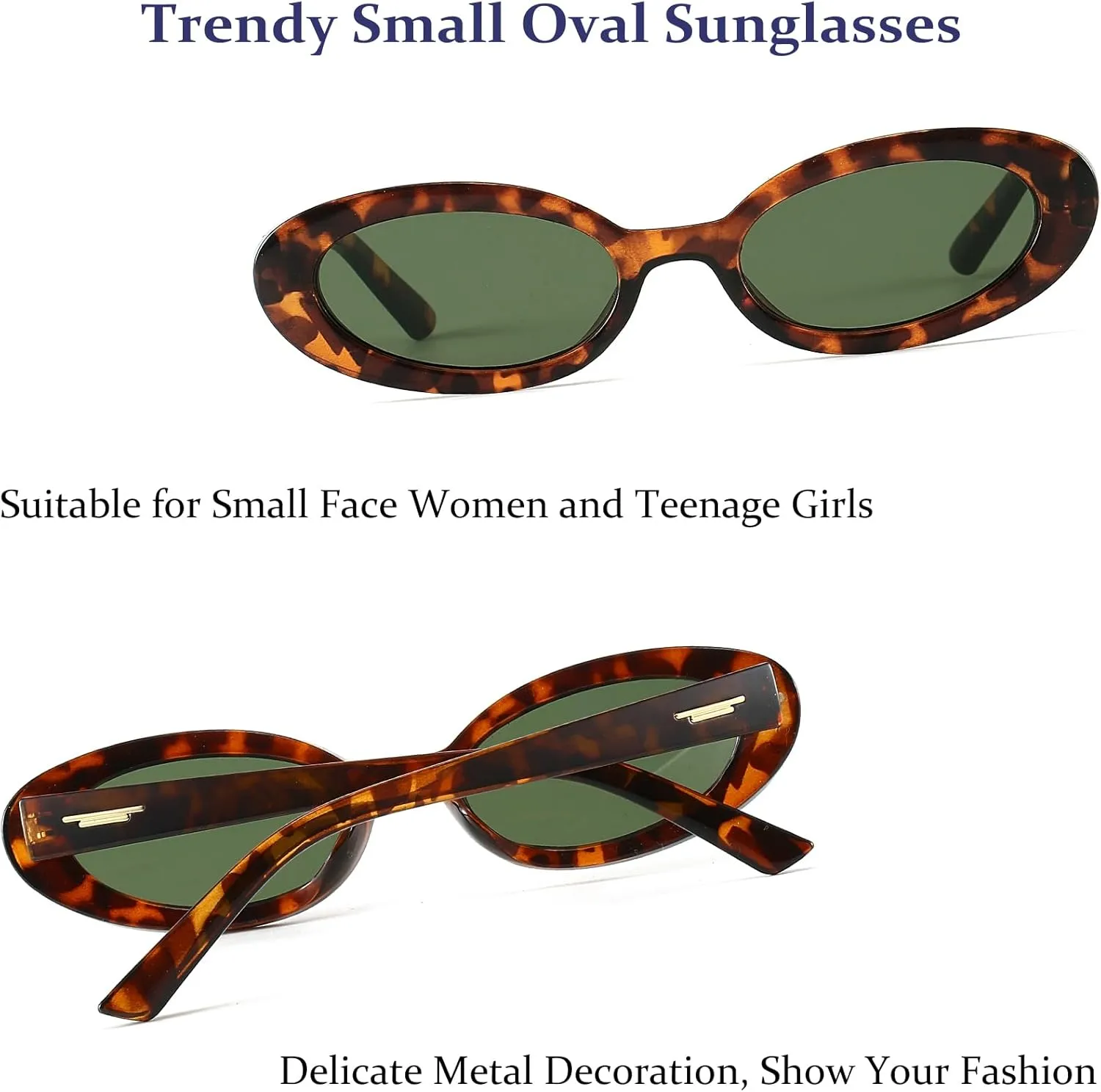 Retro Oval Sunglasses for Women 90s Vintage Womens Tiny Small Oval Glasses Fashion Black Cat Eye Shades