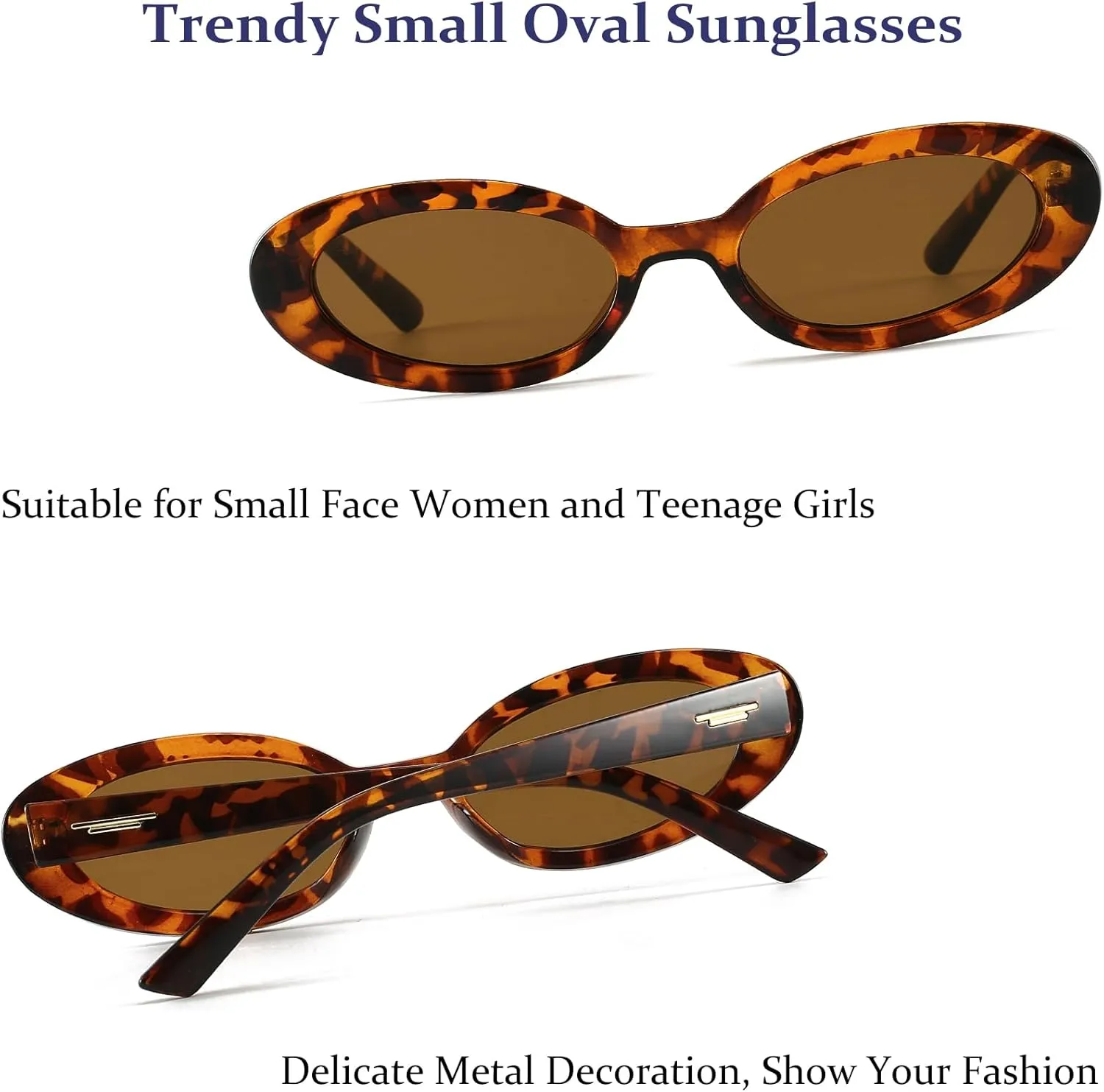 Retro Oval Sunglasses for Women 90s Vintage Womens Tiny Small Oval Glasses Fashion Black Cat Eye Shades