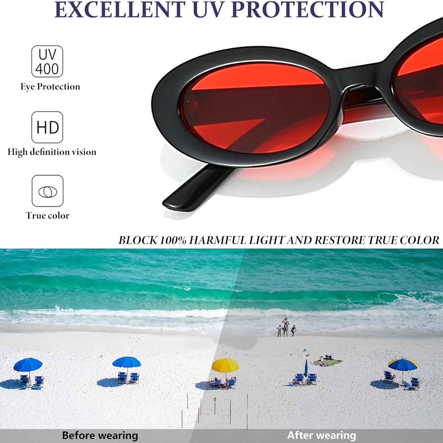 Retro Oval Sunglasses for Women 90s Vintage Womens Tiny Small Oval Glasses Fashion Black Cat Eye Shades
