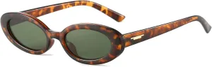 Retro Oval Sunglasses for Women 90s Vintage Womens Tiny Small Oval Glasses Fashion Black Cat Eye Shades