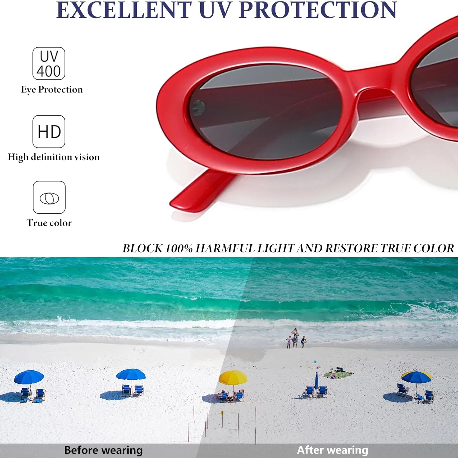 Retro Oval Sunglasses for Women 90s Vintage Womens Tiny Small Oval Glasses Fashion Black Cat Eye Shades