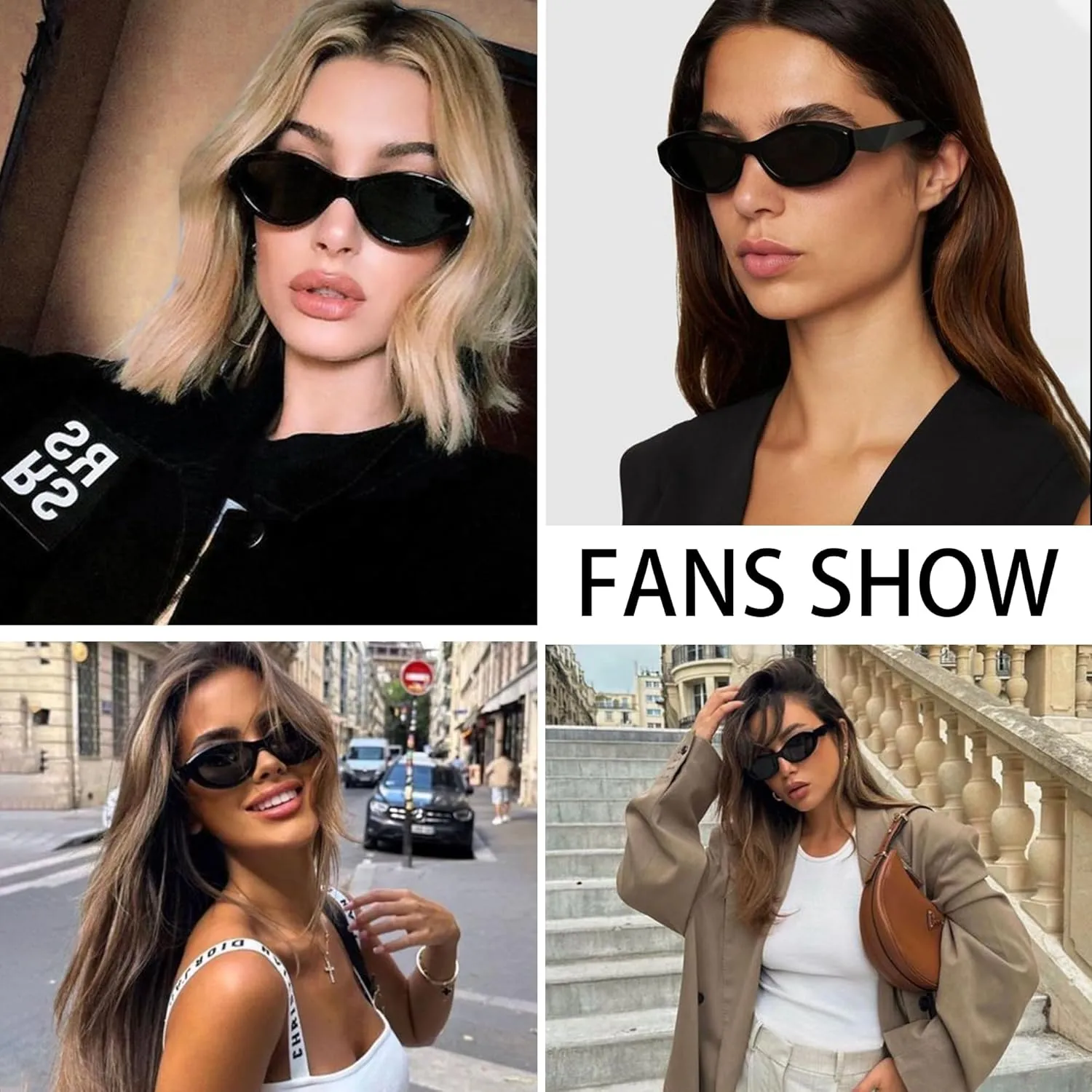 Retro Oval Sunglasses for Women Men Trendy Vintage 90s Cat Eye Sun Glass UV400 Shades