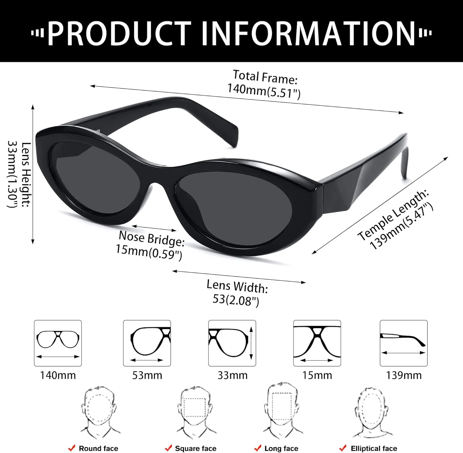 Retro Oval Sunglasses for Women Men Trendy Vintage 90s Cat Eye Sun Glass UV400 Shades