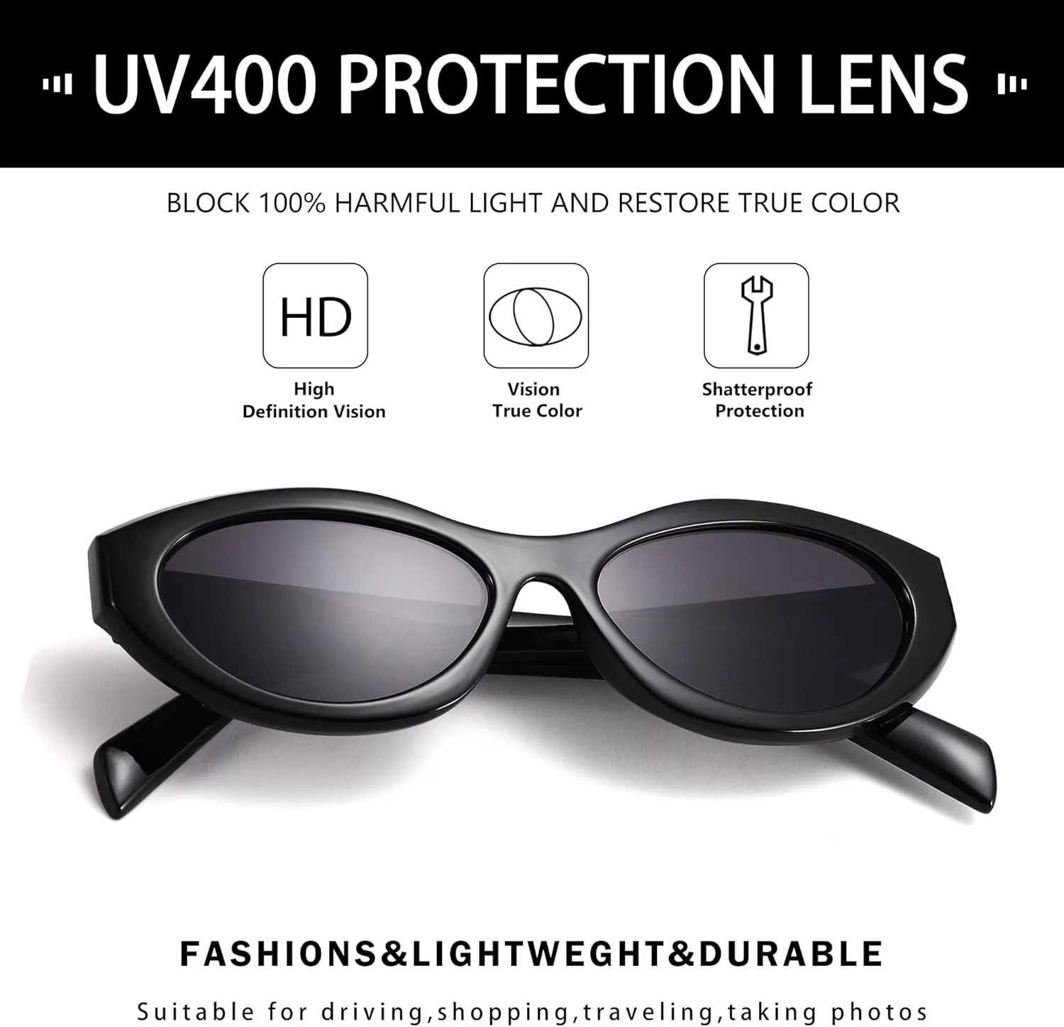 Retro Oval Sunglasses for Women Men Trendy Vintage 90s Cat Eye Sun Glass UV400 Shades