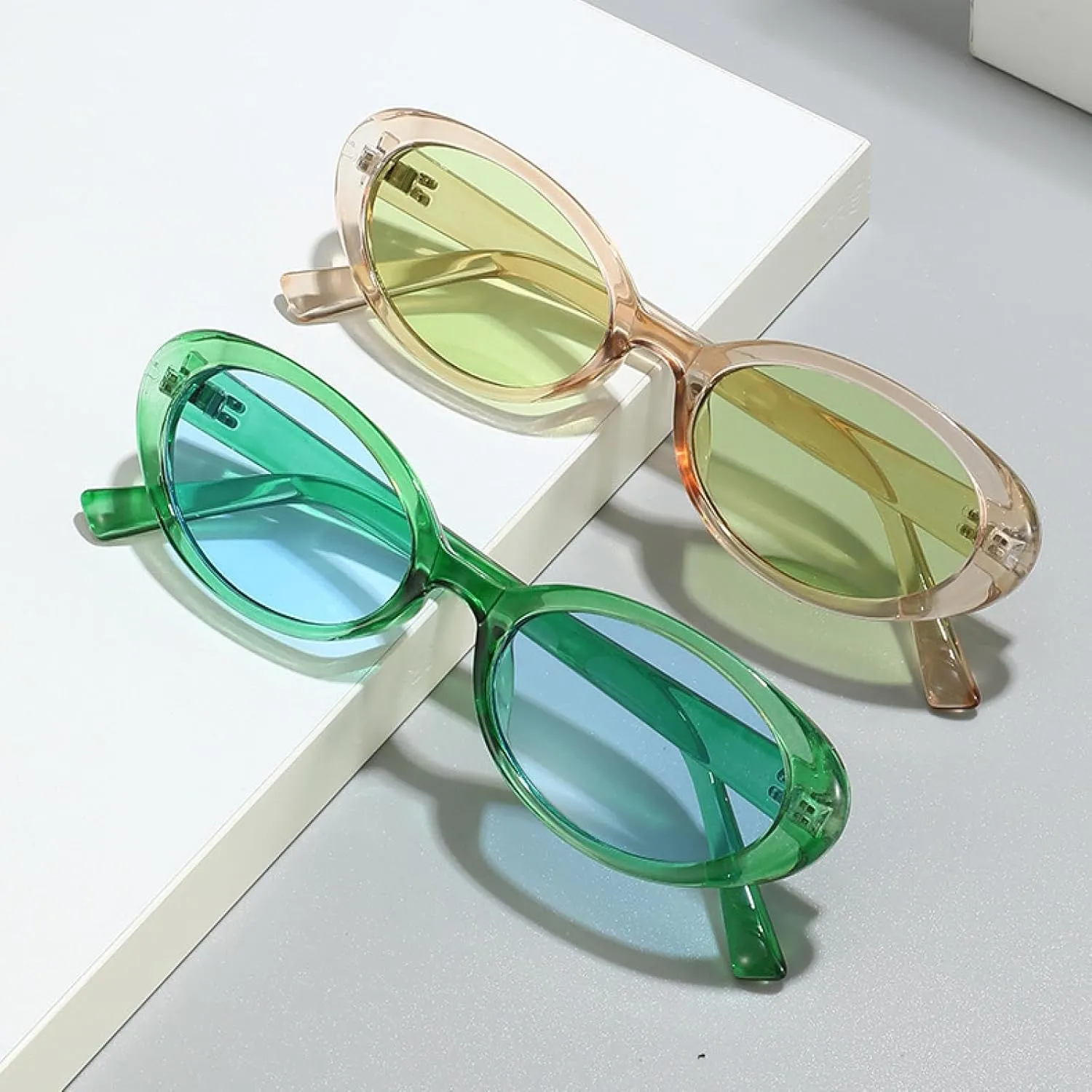 Retro Vintage Oval Sunglasses for Woman Round Men Uv400 Punk Style Luxury